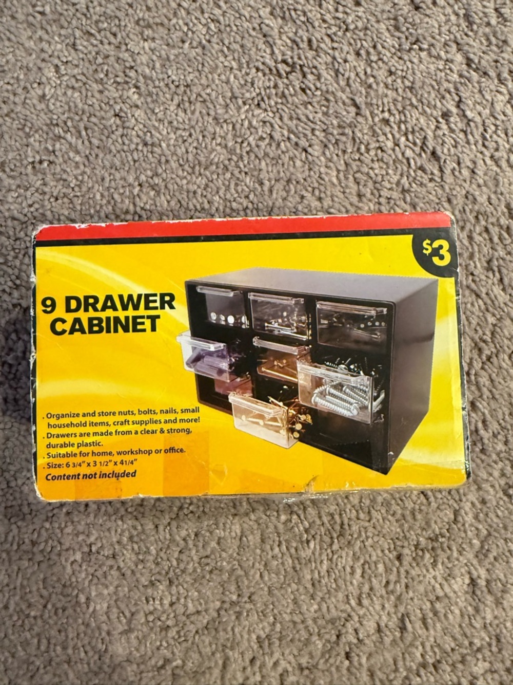 Mini 9-Drawer Plastic Storage Organizer Cabinet - Black and Clear